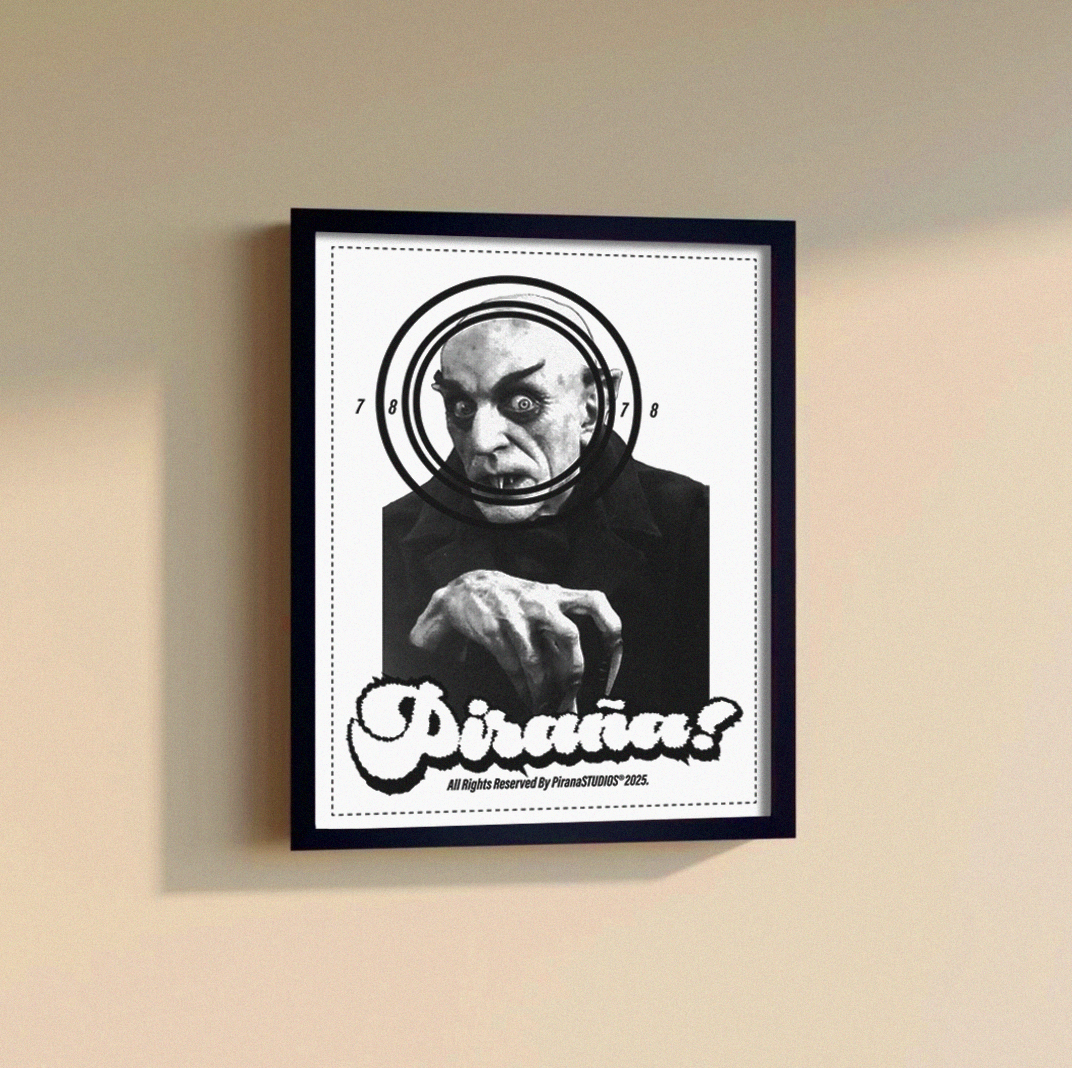 pirañastudios™ 30- point parody gun-range poster.